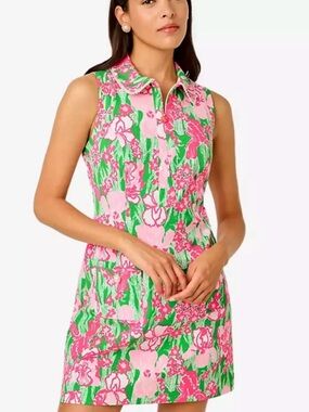 Lily Pulitzer NWT SZ 16 Hannah Golf Dress w green shorts upf50 Kathy Pearl